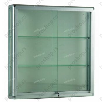 Zidna vitrina sa aluminijumskim profilima, 1000x250x1000, sa rasvetom